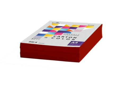 Carton A4 color - Carton color 160g/mp A4 250 coli ECADA Roșu
