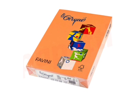 Carton A4 color - Carton color A4 Portocaliu 205 FAVINI 160 g/mp