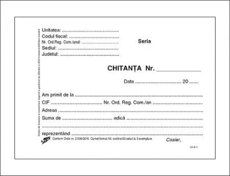 Tipizate Generale - Chitantier autocopiativ 3 ex.+ perfor