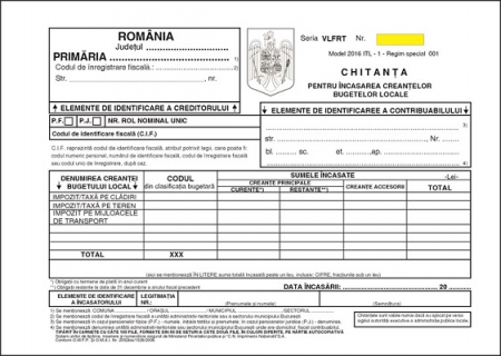 Tipizate personalizate la comanda - Chitantier pentru bugete locale