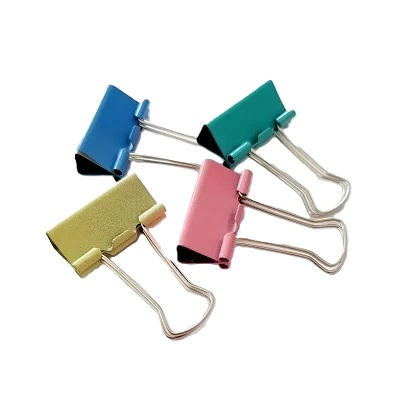 Agrafe si clipsuri - Clips metalic colorat 25 mm 48/cutie