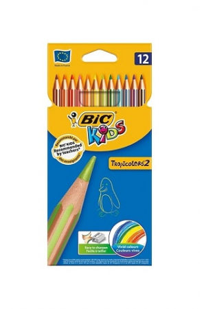 Creioane colorate si cerate - Creioane color 12/set BIC