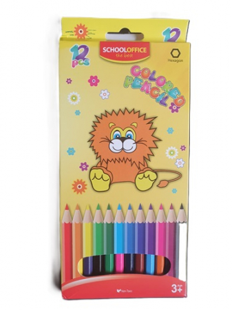 Creioane colorate si cerate - Creioane color 12/set School Office