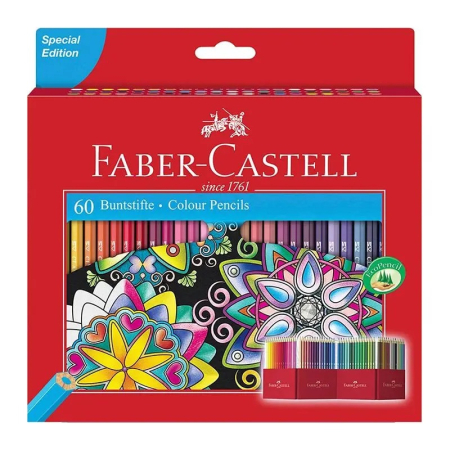 Creioane colorate si cerate - Creioane colorate 60 culori FABER-CASTELL FC111260