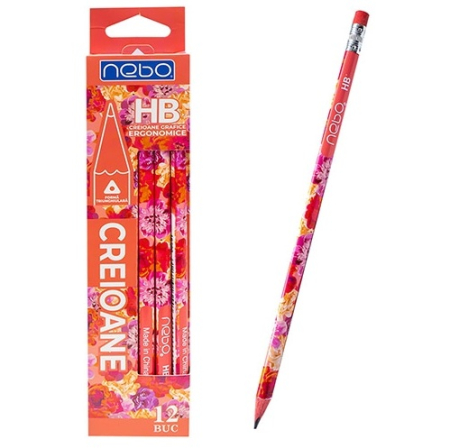 Instrumente de scris si corectura - Creioane grafit NEBO 16290 Floral