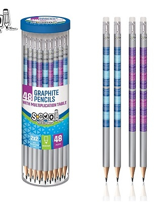 Creioane cu mina grafit - Creion cu guma Tabla inmultirii