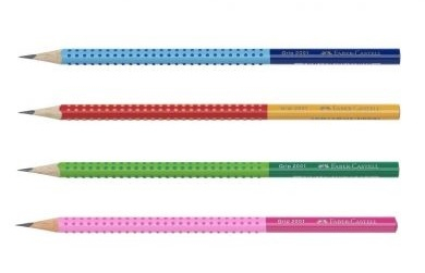 Creioane cu mina grafit - Creion fara guma grip Faber Castell doua tonuri