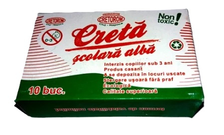 Creta scolara - Creta 10/set alba dreptunghiulara Cretorom