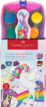 Acuarele si Guase - ACUARELE 12 CULORI CONNECTOR UNICORNI 2025 FABER-CASTELL