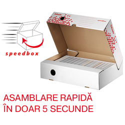 Cutii si containere de arhivare - Cutie de arhivare 8 cm orizontala SpeedBox Esselte ES-623910