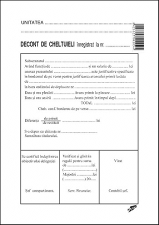 Tipizate Generale - Decont de cheltuieli cu perfor