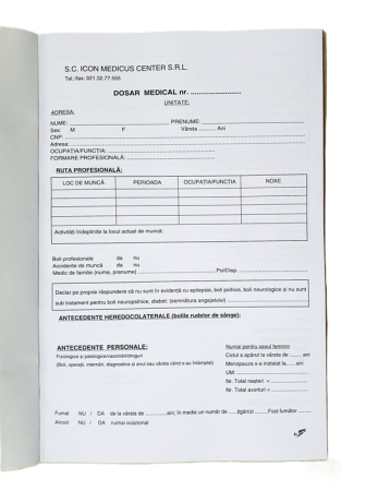 TIpizate medicale - Dosar medical carnet A4 100 file