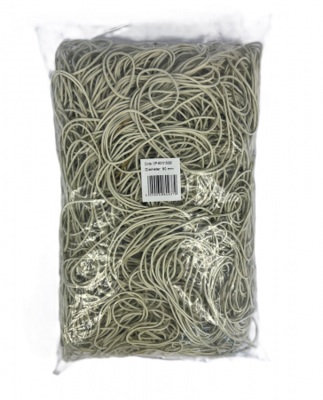 Elastice bani - Elastice pentru bani, 1 Kg, Diametru: 80 mm, grosime 1.5 mm, Material: 65% cauciuc, albe OP-601015080