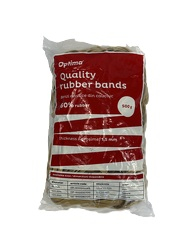 Elastice bani - Elastice pentru bani, 60% cauciuc, 500gr/punga, D100, grosime 5mm x 1.5mm, Optima - natural
