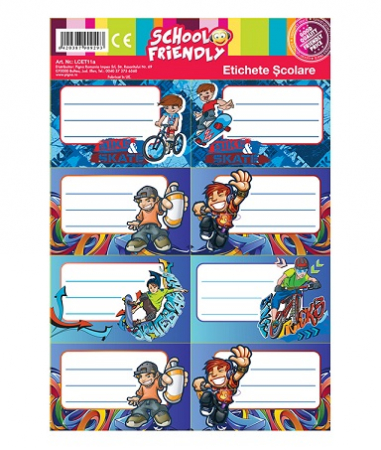 Etichete scolare - Etichete Scolare XOXO baieti 40/set