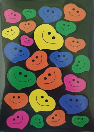 Scoala si gradinita - Etichete sticker recompensa inimioare zambitoare