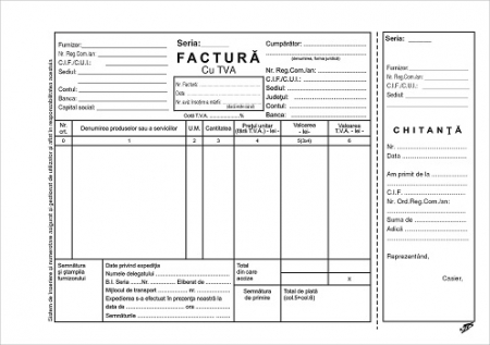 Tipizate Generale - Facturier A5 cu TVA cu chitanta LUX