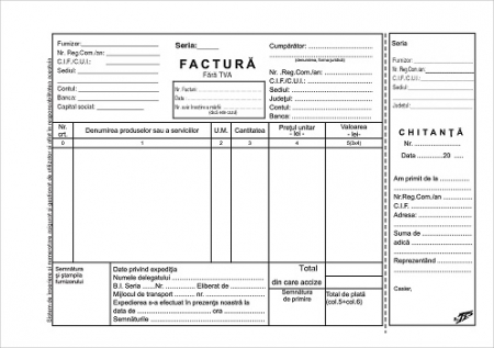 Tipizate Generale - Facturier A5 fara TVA cu chitanta LUX