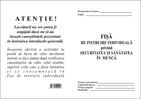 Formulare tipizate - Fisa SSM Protectia Muncii 2026 N