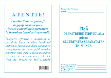 Tipizate Generale - Fisa SSM protectia muncii Albastra
