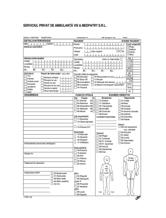 TIpizate medicale - Fisa urgenta prespitaliceasca ambulanta A3
