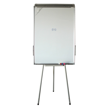 Flipcharturi - Flipchart magnetic, rama aluminiu, prindere cu clame rabatabile cu arc, trepied 70*100 cm EVOffice*