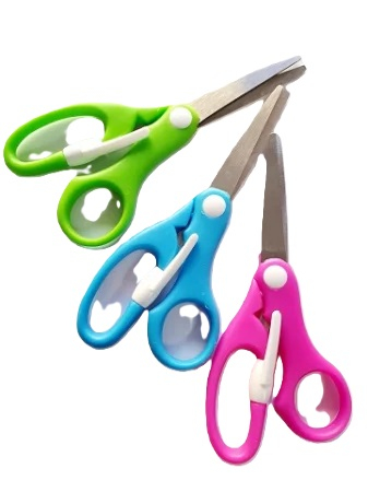 Foarfece scolare - Foarfeca copii varf rotund cu clips