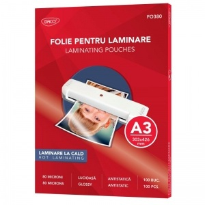 Folie de laminare documente - Folie laminare A3 80 microni DACO