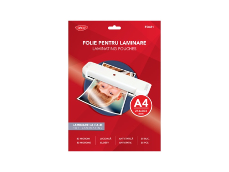 Folie de laminare documente - Folie laminare A4 80 microni 25/top DACO FO481