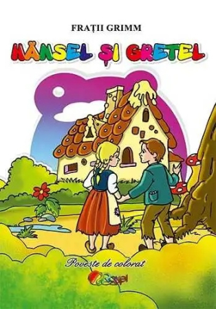 Scoala si gradinita - Hansel si Gretel Editura Roxel - Carte de colorat + poveste