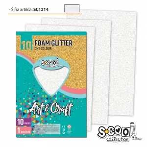 Cartoane si hartii speciale pentru lucru manual - Hartie A4 buretata Glitter 20x30 10/set S-Cool colorata