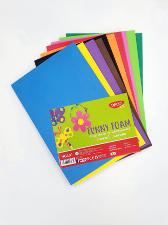 Cartoane si hartii speciale pentru Kraft si lucru manual - Hartie A4 gumata 10 culori Daco HG401