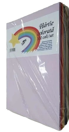 Hartie color A4 - Hartie A4 Mixt 500 coli/set 10 culori diferite TP