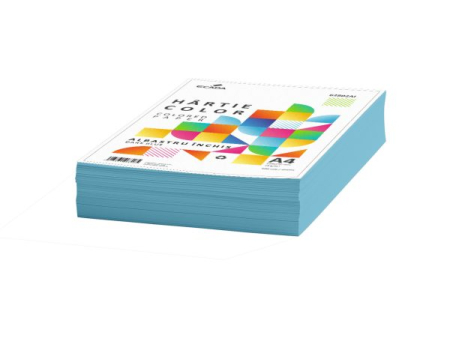 Hartie color A4 - Hârtie colorată 75g/mp A4 500 coli ECADA albastru închis