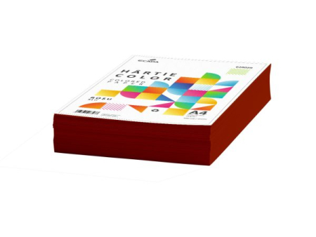 Hartie si Cartoane A4/A3 digitale - Hârtie colorată 75g/mp A4 500 coli ECADA roșu