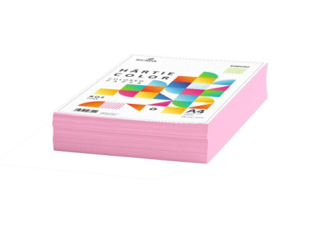 Hartie color A4 - Hârtie colorată 75g/mp A4 500 coli ECADA roz