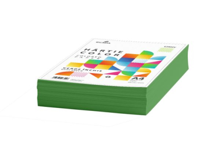 Hartie color A4 - Hârtie colorată 75g/mp A4 500 coli ECADA verde închis