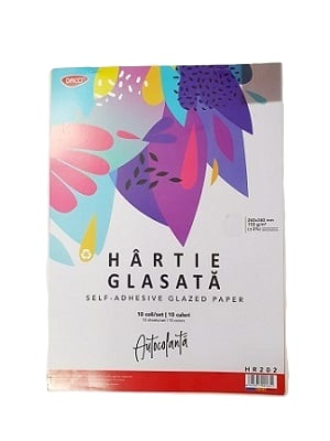 Hartie glasata si creponata - Hartie glasata autocolanta 10/coli/set DACO 24X34 CM