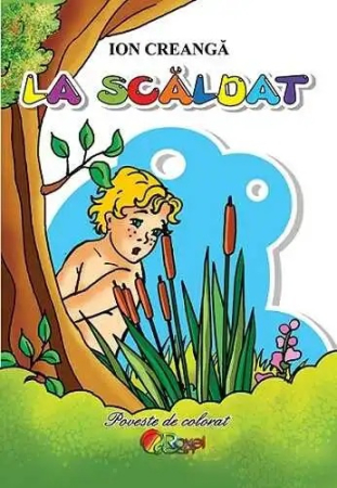 Carti de colorat + poveste pentru copii - La scaldat - Carte de colorat + poveste