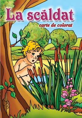 Carti de colorat + poveste pentru copii - La scaldat - Carte de colorat + poveste