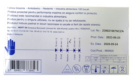 Manusi nepudrate nitril Albastre M [1]