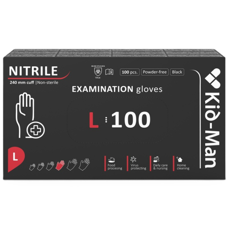 Materiale de curatenie si igiena - Manusi nepudrate nitril Negre L