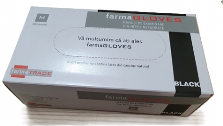 Materiale de curatenie si igiena - Manusi nepudrate nitril Negre M