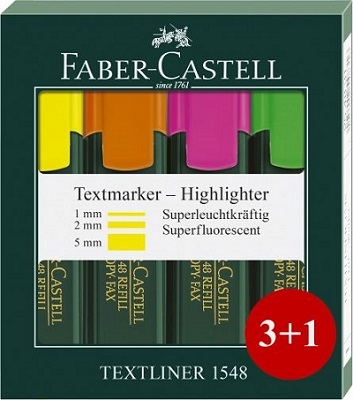 Markere evidentiatoare - Marker evidentiator Faber-Castel 3+1 15 48 04