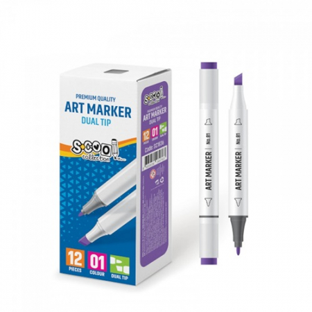 Markere permanente - Marker permanent 2 capete 6mmx3mm