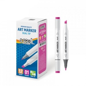 Markere permanente - Marker permanent 2 capete 6mmx3mm