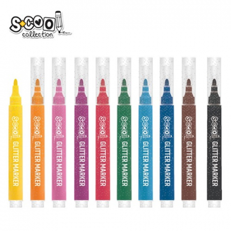 Marker permanent cu sclipici 10/set [1]