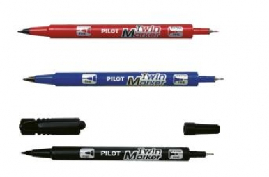 Markere permanente - Marker permanent Pilot Twin cu 2 capete 4mm
