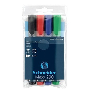 Markere flipchart - Marker White Board + Flipchart Schneider 4/set MAX 290