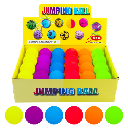 Scoala si gradinita - Minge saltareata, silicon, 4.5 cm, Neon